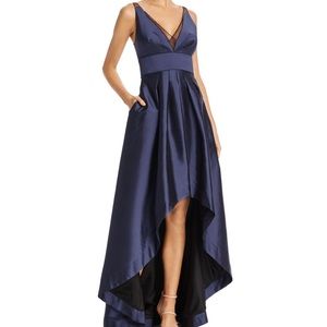 Aidan Mattox- Navy High/low Taffeta Gown
